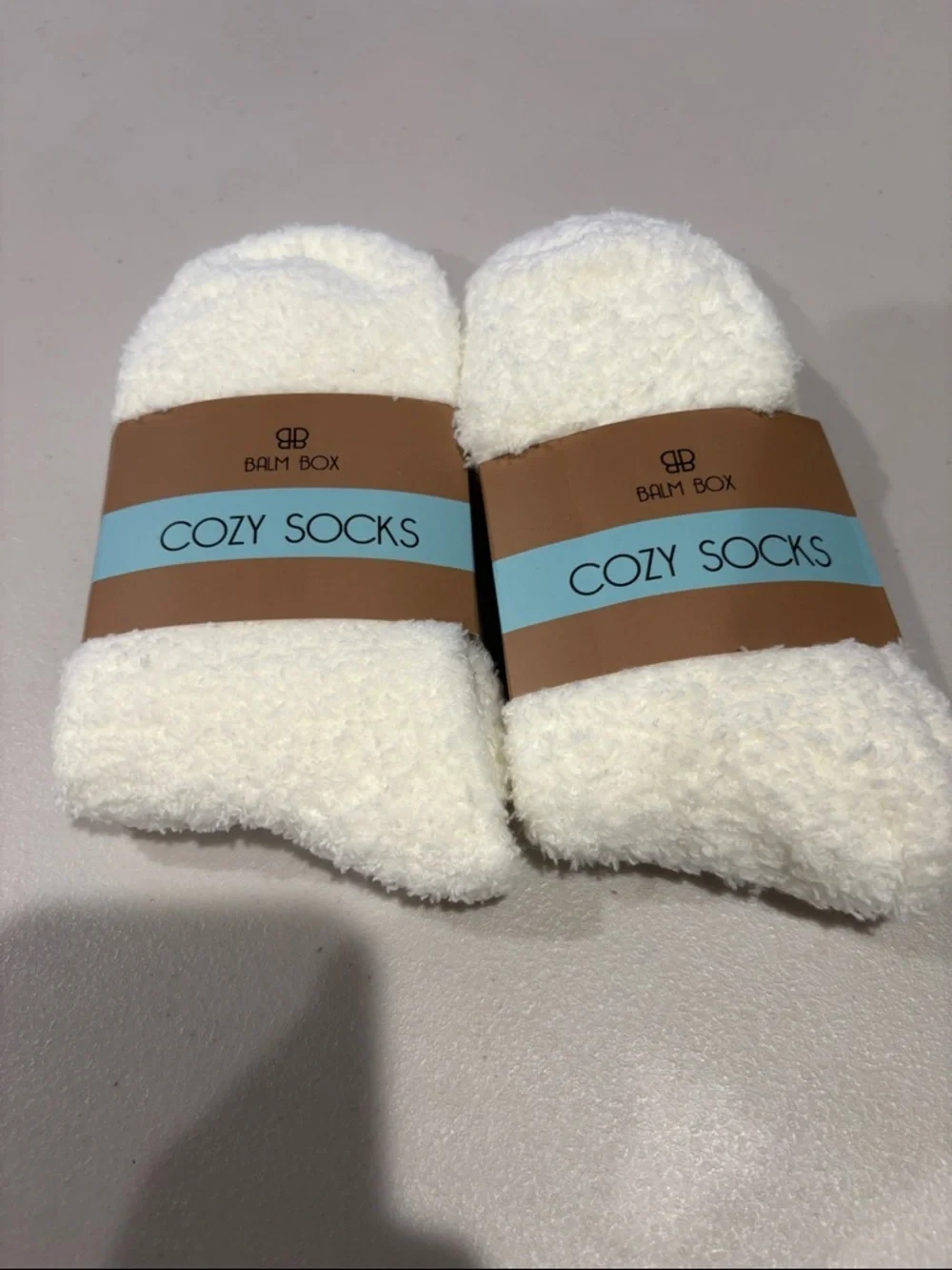 Balm Box - Set of 2 Cozy Socks - Cream Fleece. NWT